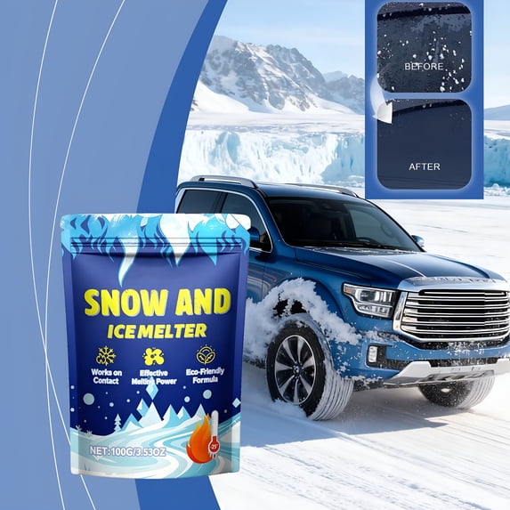 NEXIMO 1Pc Snow Ice Melter with Fast-Acting Pellets and Calcium Magnesium Acetate,Pet Safe Ice Melt and Salt for Snow for Driveway Concrete Sidewalk Outdoor Spaces,100Ml