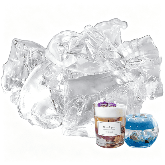 NEXIMO 2 Pounds Transparent Gel Wax for Candle Making Clear Jelly Candle Wax for Decorative Projects, Transparent Gel Wax for Candle Making