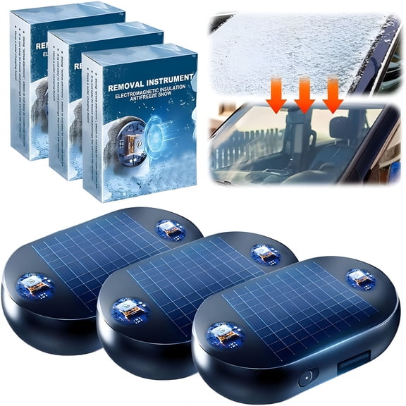 NEXIMO 2026 New Anti-Freeze Electromagnetic Car Snow Removal Device, Solar Powered Windshield Ice Melter, Portable Electromagnetic Molecular Ice & Snow Remover for Vehicles