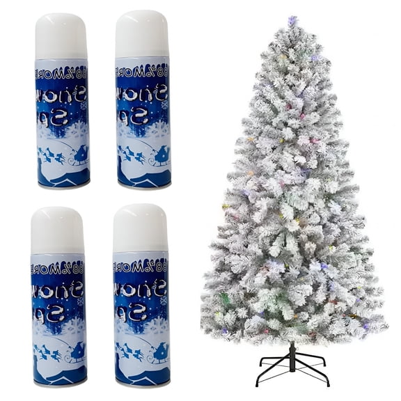 NEXIMO 4 Pack Winter Textured Snow Spray, 8 Oz Artificial Snow for Christmas Tree, Frosted Windows & Holiday Crafts