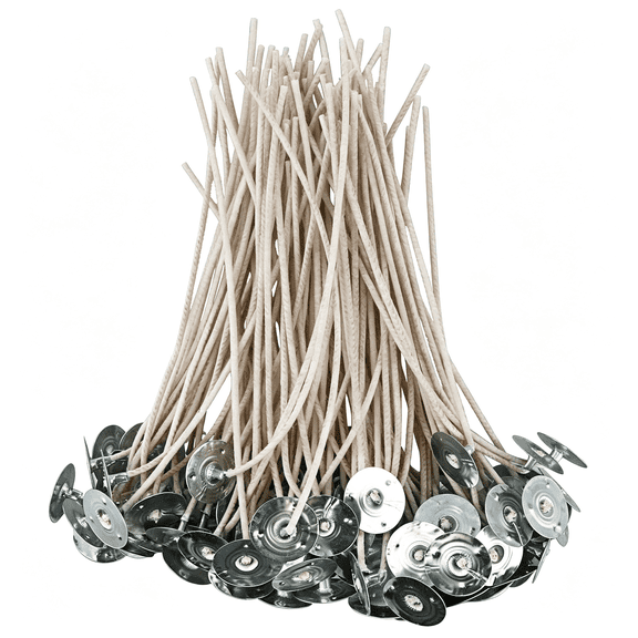 NEXIMO Cd Series Candle Wicks for Soy Candles,100Pcs Cd 6 6"Pretabbed Wicks,Cotton&Paper Wicks for Candle Making Steady Burn Candles Wick
