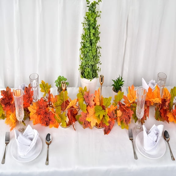 NEXIMO Fall Maple Garland - Artificial Fall Foliage Garland Colorful Autumn Decor for Home Wedding Party
