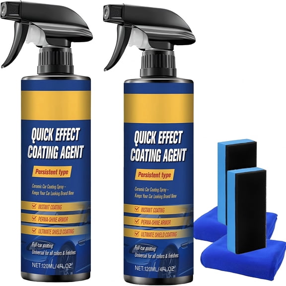NEXIMO Quick Coat Restore - 4.23 Fl Oz Coating Agent for Car,Car Coating Spray for Shine & Protection (2 Pc) Quick Acting Car Coating Spray