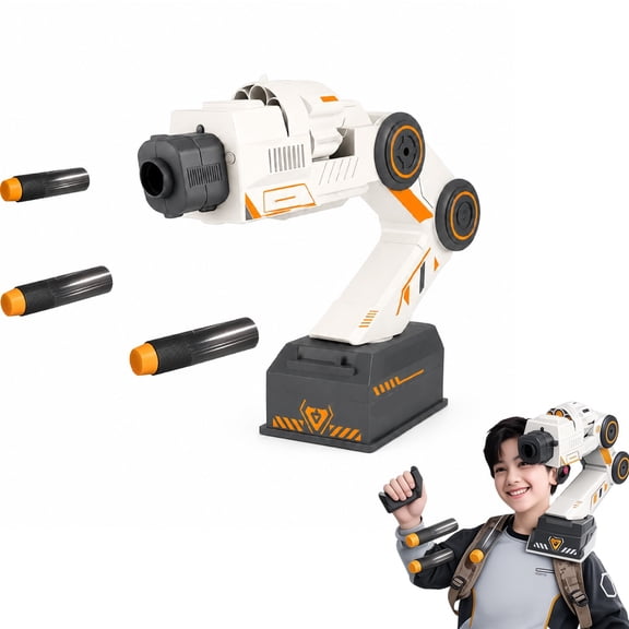 NEXO Blast, Smart Tracking Mechanical Arm Foam Blaster, Wearable Auto-Tracking Foam Blaster with Dual-Speed Modes, Adjustable Omni-Directional Turret System, Interactive Party & Game Play Device