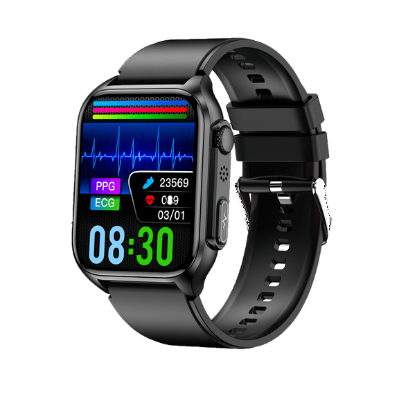 NEXOVA Smartwatch Fitness Tracker 1.96-inch Multiple Sports Modes Pedometer Message Notification IP67 Waterproof