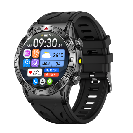 NEXOVA Smartwatch Fitness Tracker 1.43-inch AMOLED Screen 1ATM Waterproof Compass Multiple Sports Modes Pedometer Make/Answer Calls Message Notifications