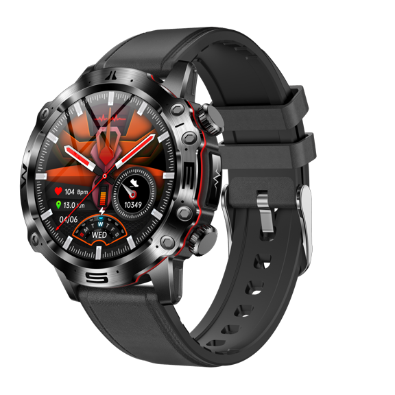 NEXOVA Smartwatch Fitness Tracker 1.43-inch AMOLED Screen Multiple Sports Modes Pedometer Make/Answer Calls Message Notifications IP68 Waterproof