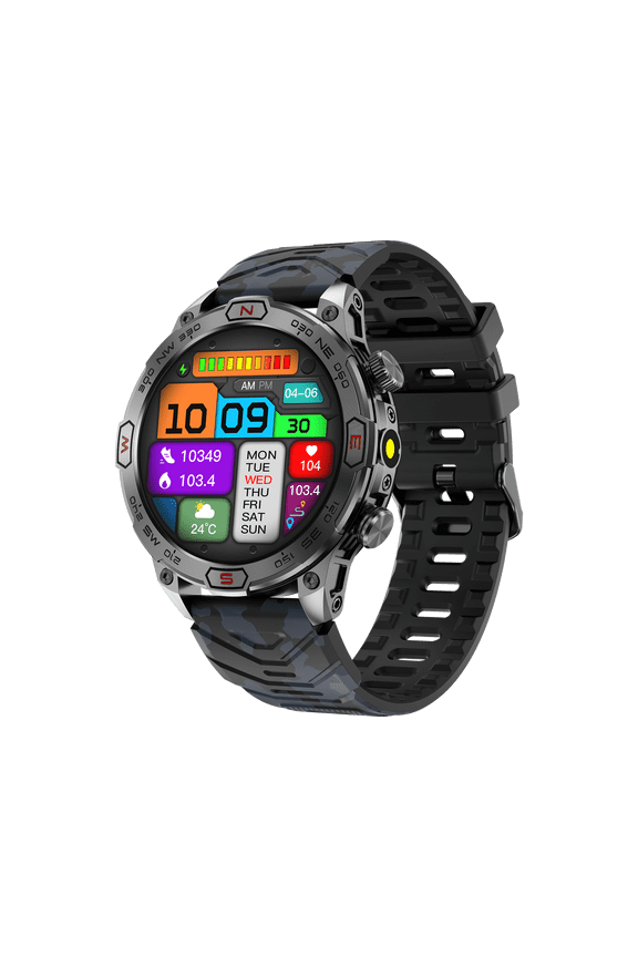 Smartwatch Fitness Tracker Compass 1.43-inch AMOLED Screen Multiple Sports Modes Pedometer 1ATM Waterproof Make/Answer Calls Message Notifications