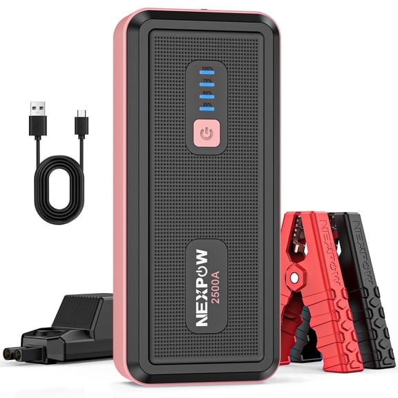 NEXPOW 2500A Car Battery Jump Starter, 12V Jump Starter Battery Pack (up to 8.0L Gasoline and 6.0L Diesel Engine), Battery Booster with Jumper Cable