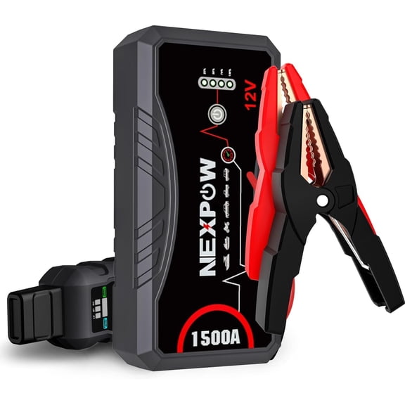 NEXPOW 1500A Car Jump Starter Car Battery Jumper Starter Pack Q10S for Up to 7.0L Gas and 5.5L Engine12V Auto Battery Booster,Jumper Cables Portable Lithium Jump Box with LED Light/USB QC3.0