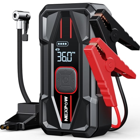 NEXPOW 3000A Jump Starter with Air Compressor, 150 PSI Digital Tire Inflator, 16000mAh PD 30W Fast Charge, 12V Battery Booster Power Bank for 8.5L Gas/6.5L Diesel