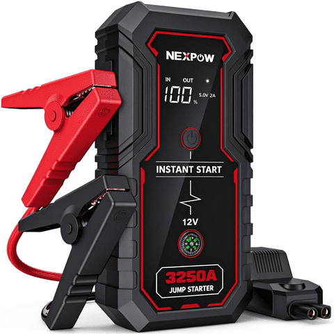 NEXPOW 3250A Car Jump Starter, 12V Battery Jump Box for 9.0L Gas/6.5L Diesel Engines, 20000mAh Battery Booster Pack Power Bank with LED Light