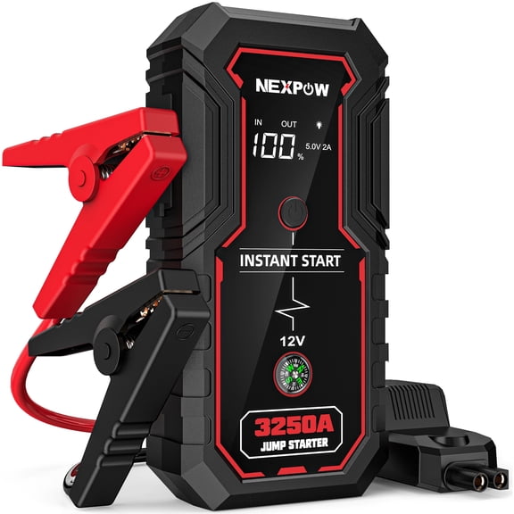 NEXPOW 3250A Car Jump Starter, 12V Battery Jump Box for 9.0L Gas/6.5L Diesel Engines, 20000mAh Battery Booster Pack Power Bank with LED Light