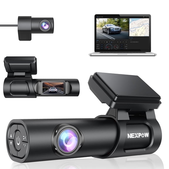 NEXPOW 4K+1080P Dash cam Front and Rear,Dual Dash Camera for Cars, with Built-in GPS, IR Night Vision, 1.47 IPS Screen, Loop Recording, WDR, 24H Parking Mode