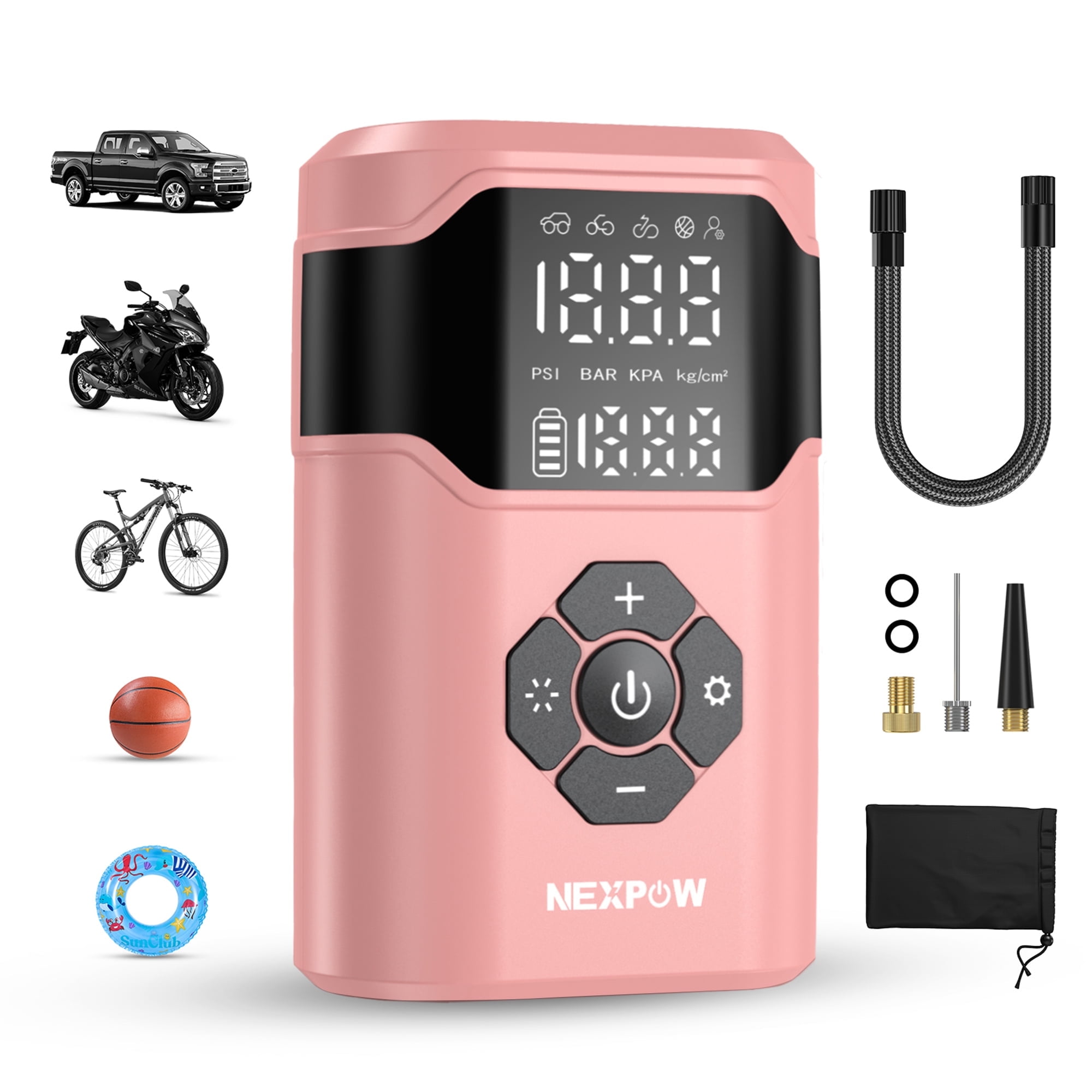 NEXPOW Tire Inflator, 150PSI Air Pump for Car Tires with Dual Screen ...