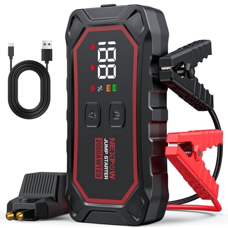 NEXPOW 4000A Car Jump Starter, Portable Battery Booster for Up to 10.0L Gas or 8.0L Diesel Engines, 12V Jump Box with Smart Cables and LED Light