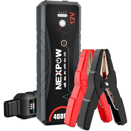 NEXPOW Car Jump Starter, Car Battery Jump Starter 4000A Peak Q11 Pack for Up to All Gas and 10.0L Diesel Engine 12V Auto Battery Booster, Portable Lithium Jump Box with LED Light/USB QC3.0