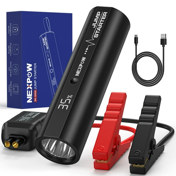 NEXPOW Car Jump Starter with LED Flashlight, 2500A Peak 18000mAh Battery Jump Starter (up to 8.5L Gas and 6.5L Diesel Engine), 1500 Lumen Flashlight and 12V Jump Box