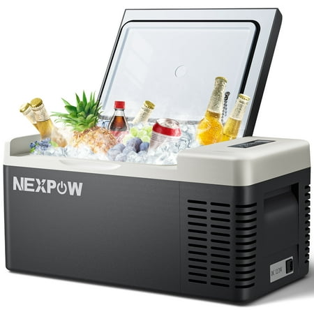 NEXPOW Car Refrigerator, 20QT Car Fridge Cooler with 12/24 Volt DC & 110-240 Volt AC, Portable Refrigerator Freezer Cooler for Car, RV, Camping