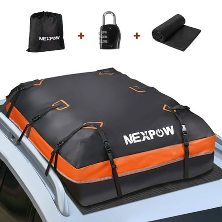 NEXPOW Car Rooftop Cargo Carrier Bag, 21 Cubic Feet 100% Waterproof Heavy Duty 840D Car Roof Bag for All Vehicle with/Without Racks