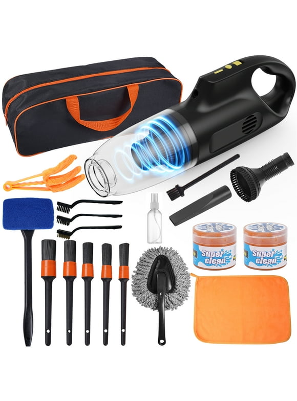 NEXPOW Car Vacuum Cordless Rechargeable Cleaner Kit, 18PCS Car Detailing Kit Interior Cleaner with 10KPA High Power Handheld Vacuum Cleaner for Car