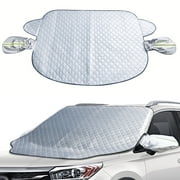 NEXPOW Car Windshield Cover, Snow Cover with Side Mirrors Cover, Windshield Shade with Magnetic Edges for Car SUV CRV Trucks