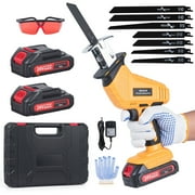NEXPOW Cordless Reciprocating Saw - 24V Electric Saw,3500 SPM,7 Saw Blades for Wood, Metal, PVC Cutting