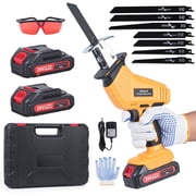 NEXPOW Cordless Reciprocating Saw - 24V Electric Saw,3500 SPM,7 Saw Blades for Wood, Metal, PVC Cutting