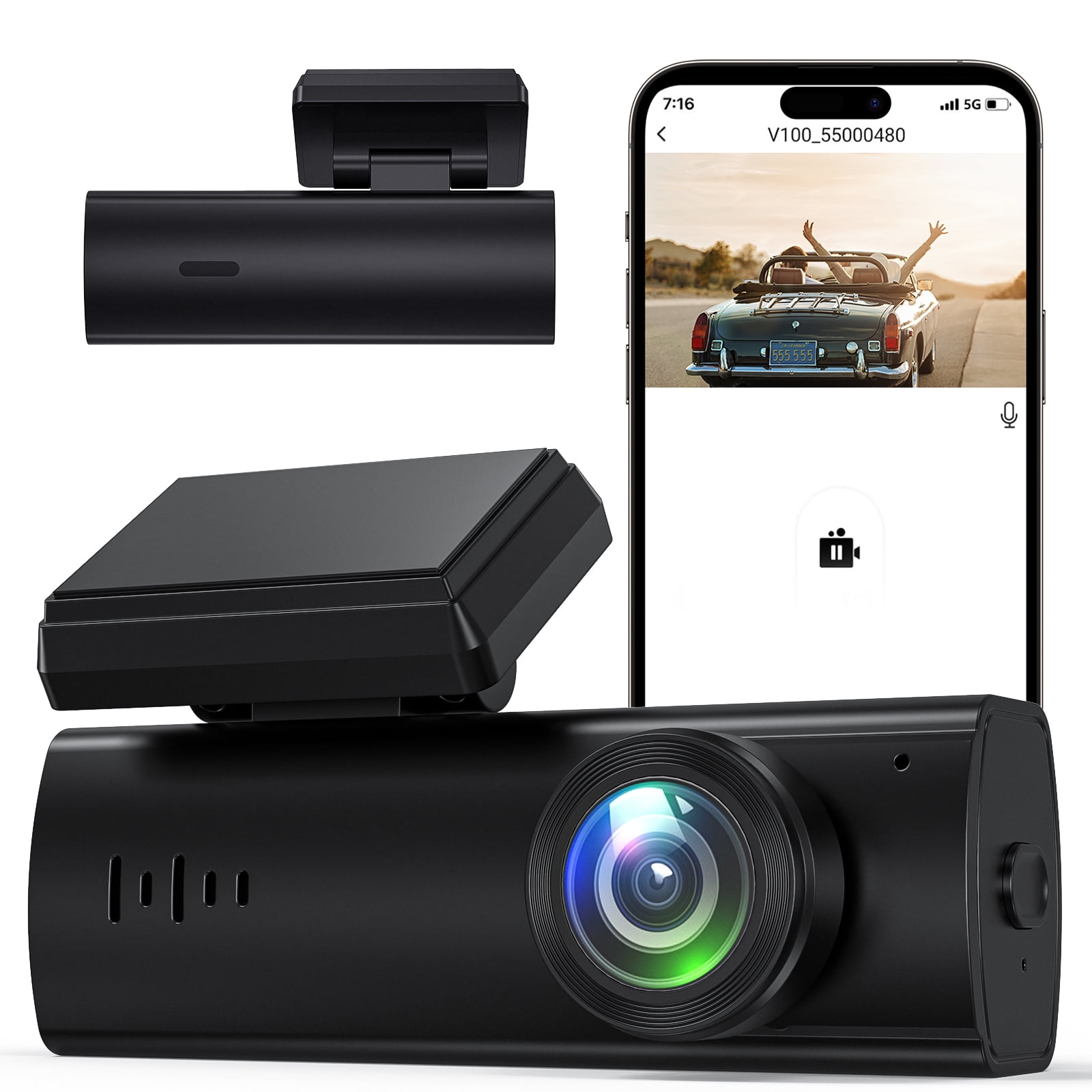 Campark DC15 4K+ 2K Front and Rear Dash Camera for Cars Built in WiFi GPS with 3.16 Touch Screen, 64gb Memory Card (Out of Stock in Europe)