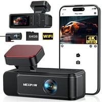 Nexpow WiFi Front & Rear 4K+2K Dash Camera with 64GB Card,IR Night Vision,G-Sensor,Loop Recording