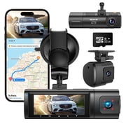 NEXPOW Dash Cam Front and Rear, 4K Full HD Dash Camera with Built-in WiFi GPS, Super Night Vision, WDR, 24H Parking Mode, 32GB Card Included