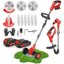 NEXPOW Grass Trimmer,24V Lawn Edger,String Trimmer Cordless,3 Cutting Blades,Electric Weed Trimming Tool for Lawn Care and Garden Yard Work