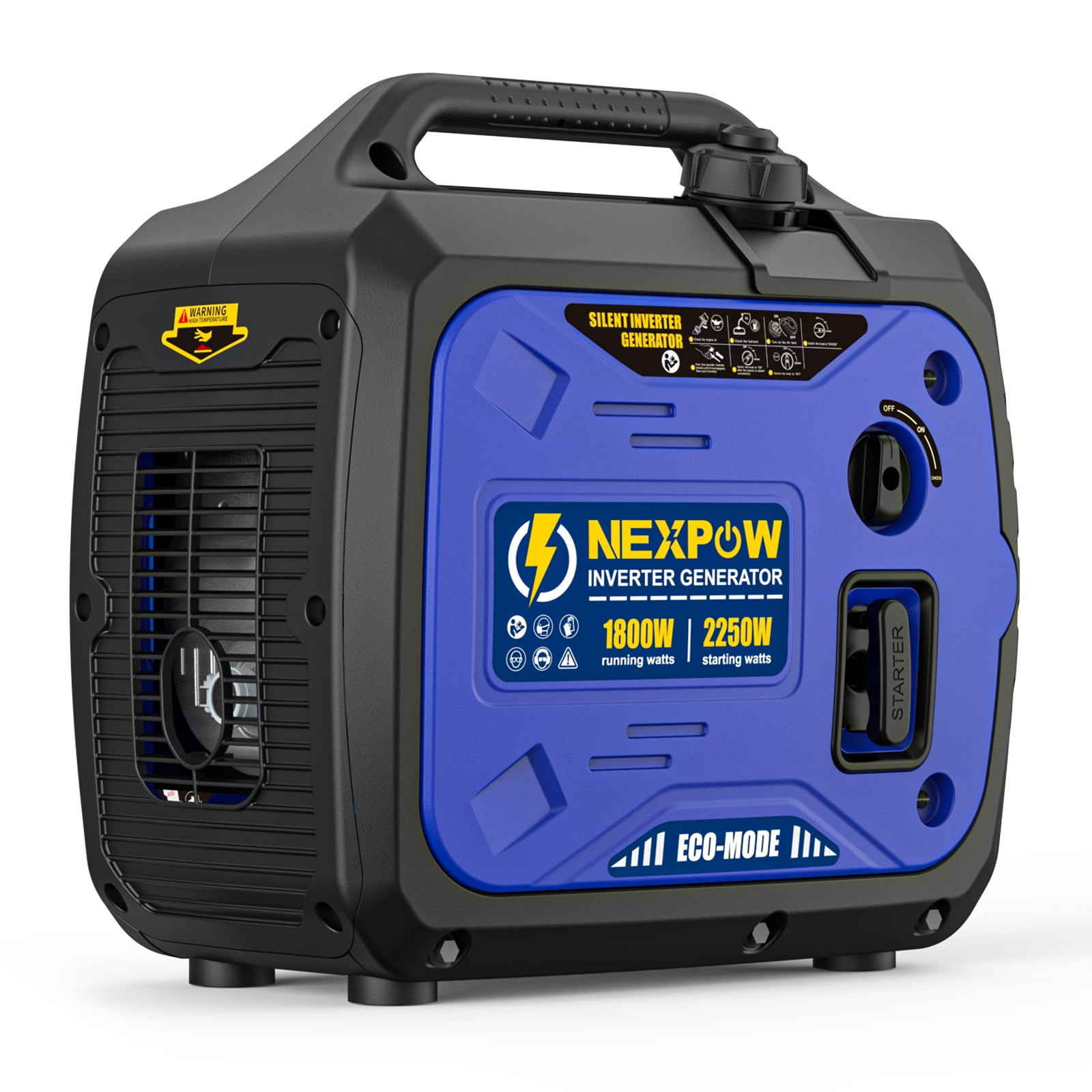 NEXPOW Portable Inverter Generator, 2250W Super Quiet Generator with CO