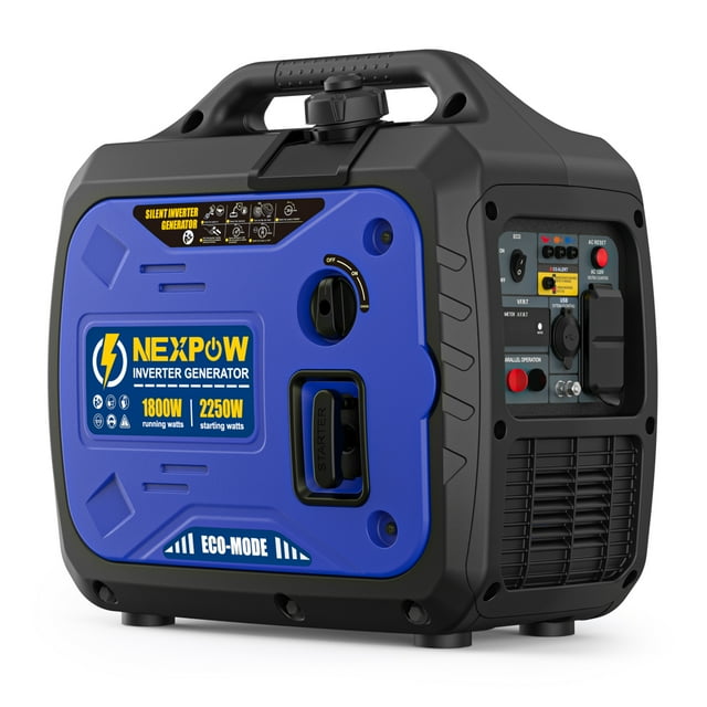 NEXPOW Portable Inverter Generator, 2250W Super Quiet Generator with CO