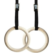 NEXPRO Wood Gymnastic Ring Olympic Strength Training Gym Rings Wooden