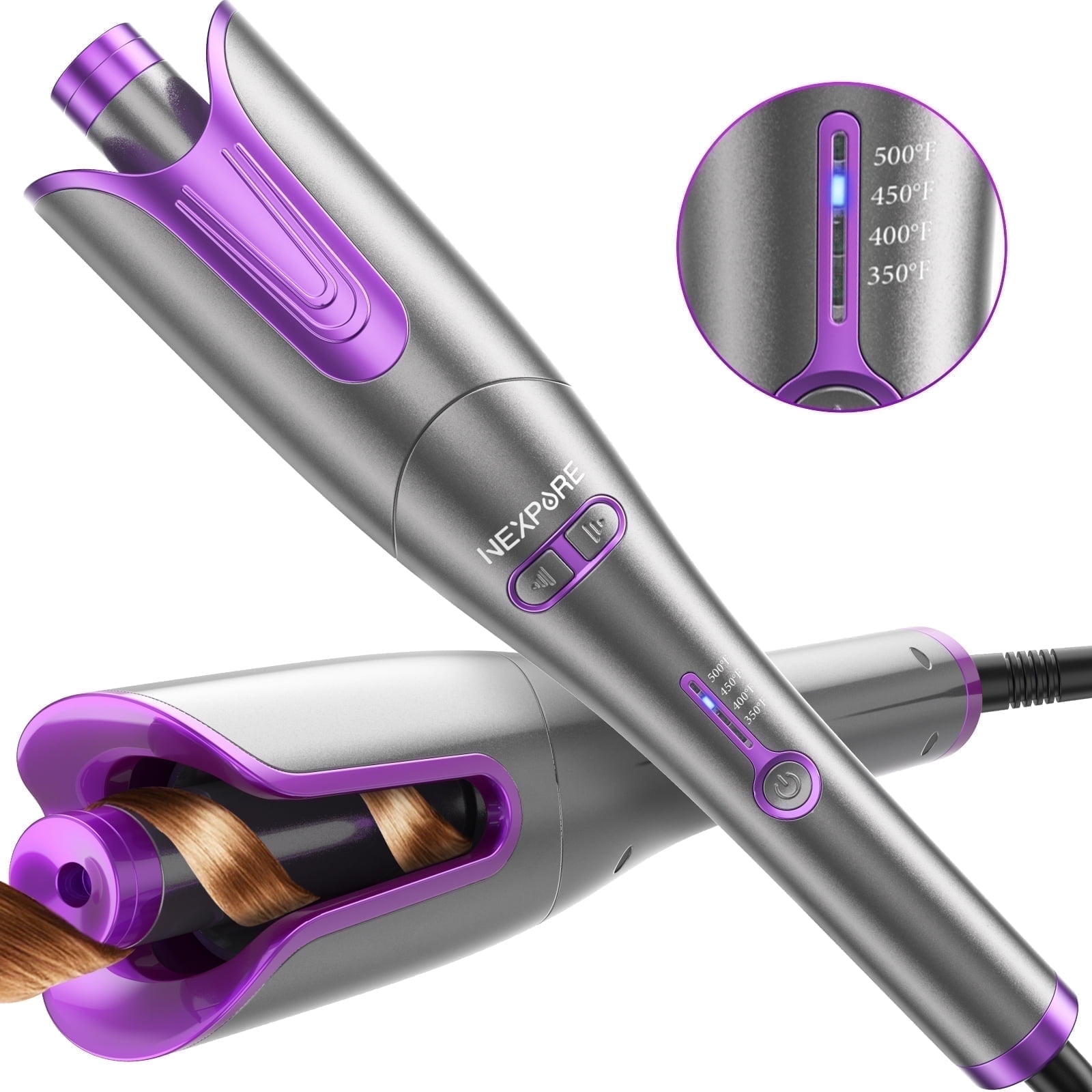 Walmart Coupons of Walmart Black Friday Deals 2025 NEXPURE Curling Iron, 1" Ionic Deep Waver Hair Curler Tool, Ceramic Coating, Fast Heating, Dual Voltage, Anti-Scald, Purple
