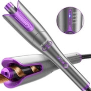 NEXPURE Curling Iron, 1" Ionic Deep Waver Hair Curler Tool, Ceramic Coating, Fast Heating, Dual Voltage, Anti-Scald, Purple