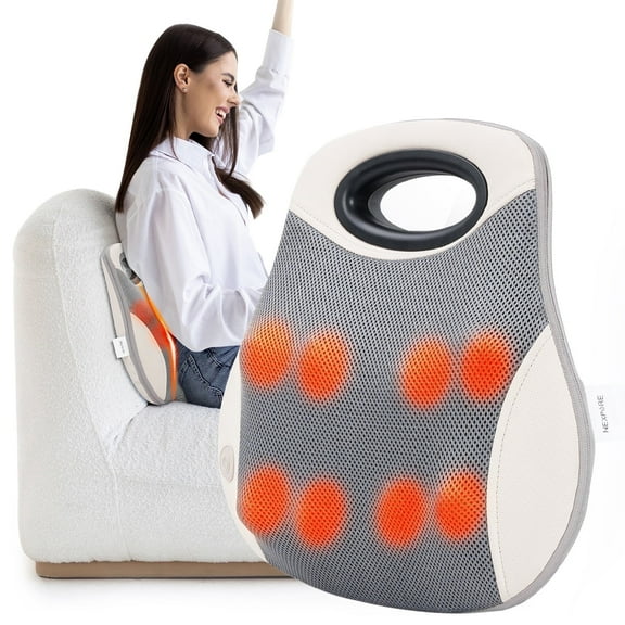 NEXPURE Back Massager with Heat, 3D Kneading Massage Pillow, Kneading Pillow for Back, Waist & Legs Perfect Gift for Moms, Dads, & Women