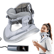 NEXPURE Cervical Neck Traction Device - Adjustable with 3 Power Settings, 8 Built-in Airbags for Neck Pain Relief and Relaxation,Blue