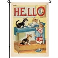 thumbnail image 1 of Welcome Cat House Flag Decoration for House Home Farmhouse Porch - Durable Kitten Chic Garden Flag - Comic Cats Fluffy Cat Cartoon Style Versatile Garden Decoration 28x40in, 1 of 6