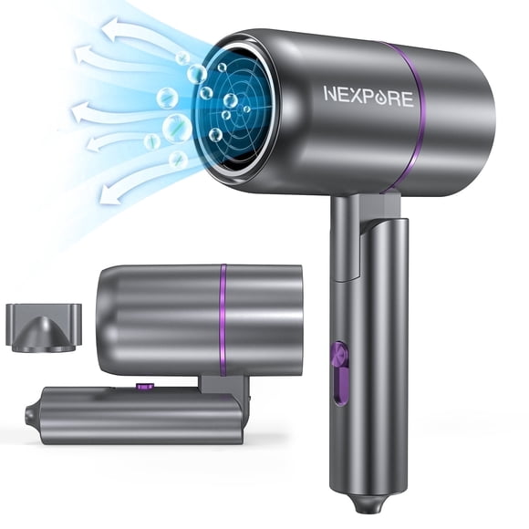 NEXPURE Hair Dryer, Ionic Blow Dryer with Nozzle, for All Hair Types,Light and Quiet Home, Travel