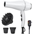 thumbnail interactive-video image 1 of NEXPURE Hair Dryer, 1875W Ionic Blow Dryer with Diffuser and Concentrator, Fast Drying Low Noise, 3 Heat & 2 Speed Settings, White, 1 of 11