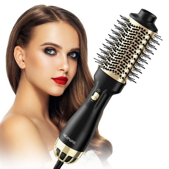 NEXPURE Hair Dryer Brush, 4 in 1 Blow Dryer Brush with Negative Ion Anti-Frizz Ceramic Titanium Barrel Hot Air Brush for Hair Styling