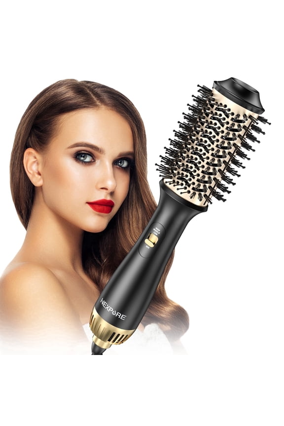 Hair Dryer Brush, 4 in 1 Blow Dryer Brush with Negative Ion Anti-Frizz Ceramic Titanium Barrel Hot Air Brush for Hair Styling