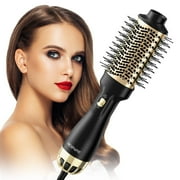 NEXPURE Hair Dryer Brush, 4 in 1 Blow Dryer Brush with Negative Ion Anti-Frizz Ceramic Titanium Barrel Hot Air Brush for Hair Styling