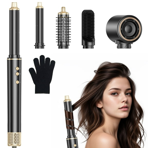 NEXPURE Blow Dryer Brush,5 in 1 Hair Styler with 110,000 RPM High-Speed Negative Ionic Hair Dryer,Hot Air Brush,Wrap Curlers,Straightener Brush,Professional Hair Dryer Brush for hair Styling
