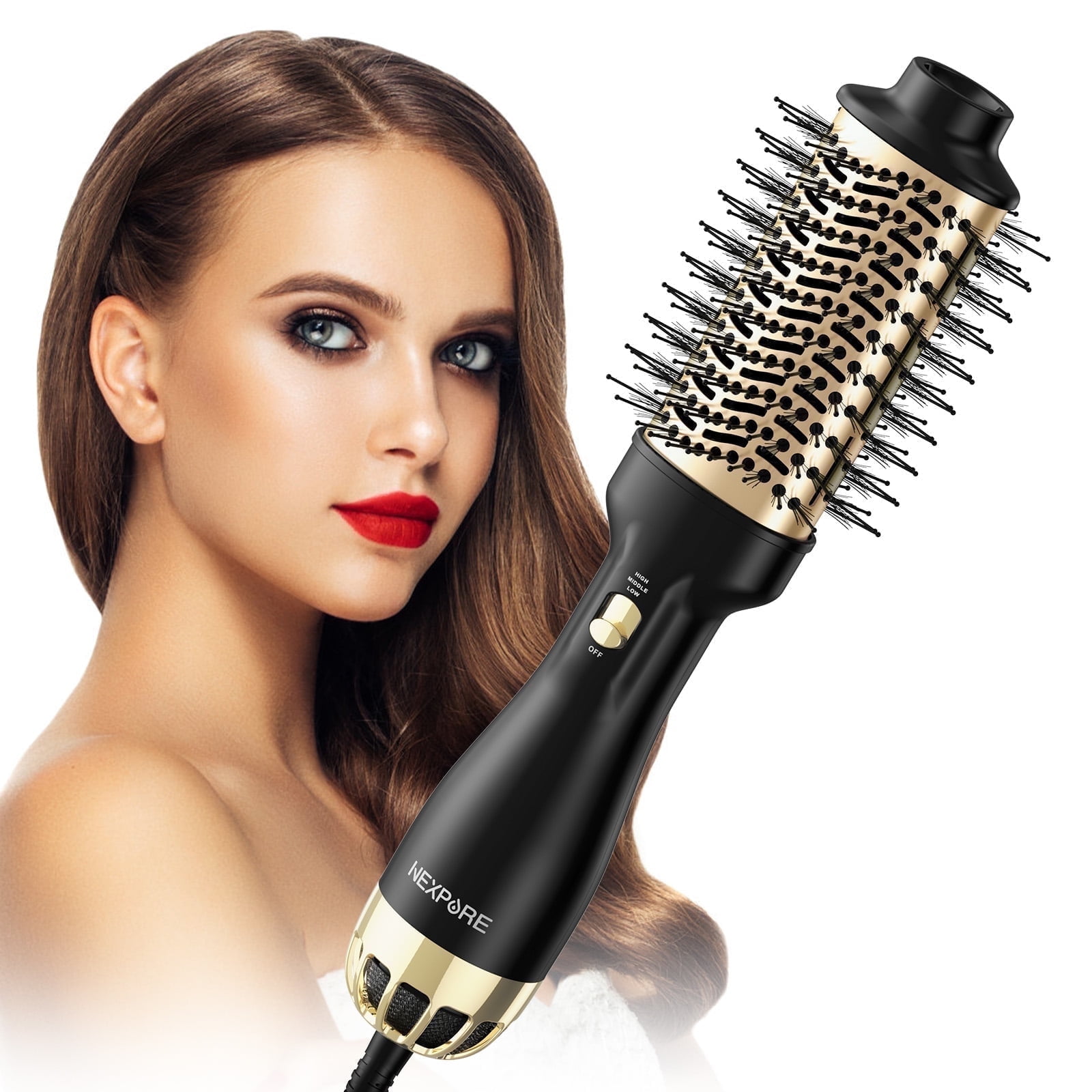 NEXPURE Hair Dryer Brush, 4 in 1 Blow Dryer Brush with Negative Ion Anti-Frizz Ceramic Titanium Barrel Hot Air Brush for Hair Styling NEXPURE Hair Dryer Brush, 4 in 1 Blow Dryer Brush with Negative Ion Anti-Frizz Ceramic Titanium Barrel Hot Air Brush for Hair Styling