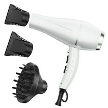 NEXPURE Hair Dryer, Professional Salon-grade 1875W Hair Dryer for Quick Drying and Styling - Lightweight Design, Comes with Diffuser and Nozzle Attachments, White