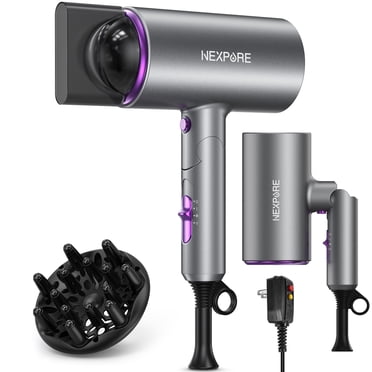 NEXPURE Professional Ionic Hair Dryer, 2000W Powerful Blow Dryer with Diffuser and Concentrator, for Home and Travel Use, Purple