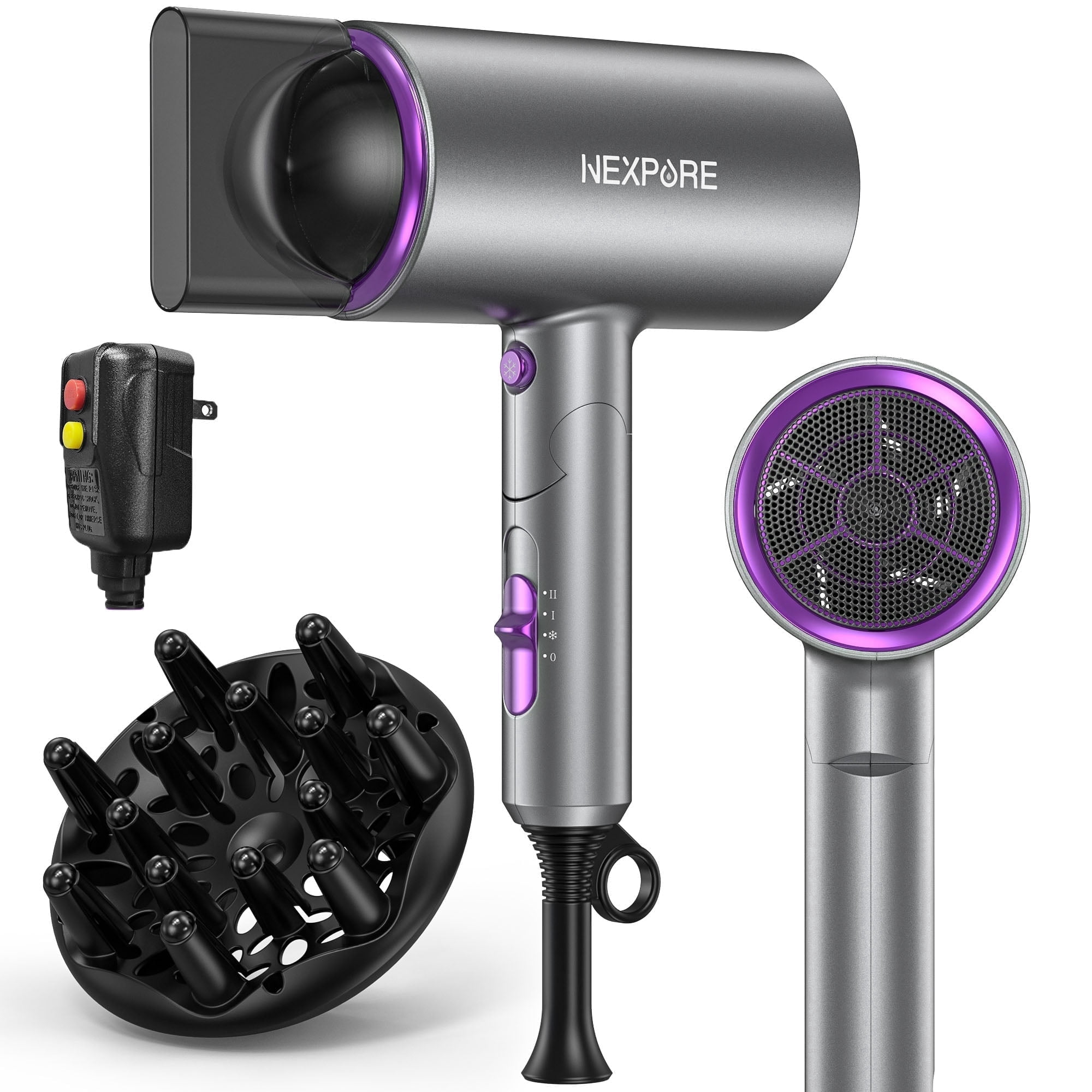 NEXPURE Ionic Hair Dryer 2000W with Diffuser and Concentrator
